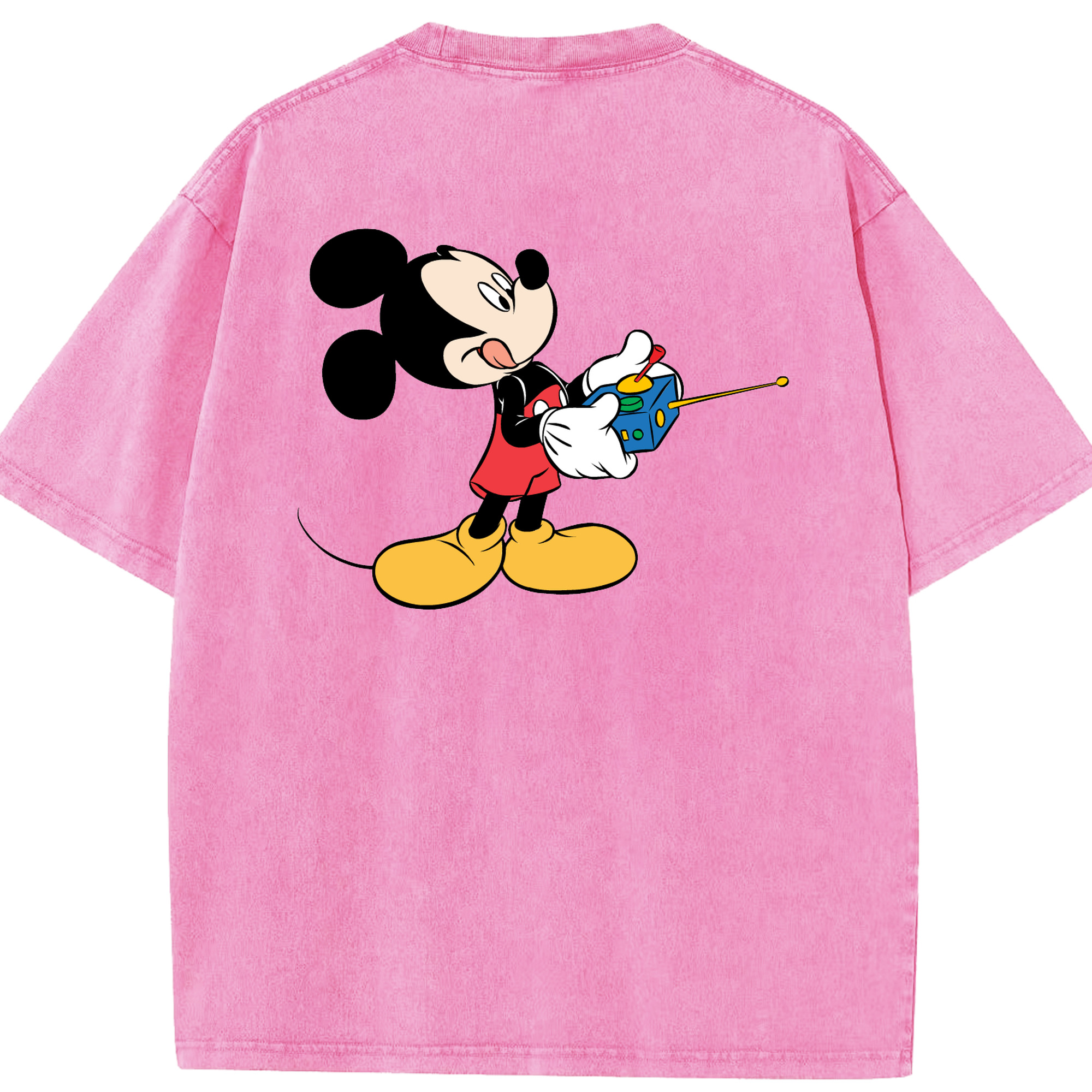 （画像用） ミッキーマウス Mickey Mouse 綿100% ヴィンテージ風 半袖Tシャツ（背面プリント）
